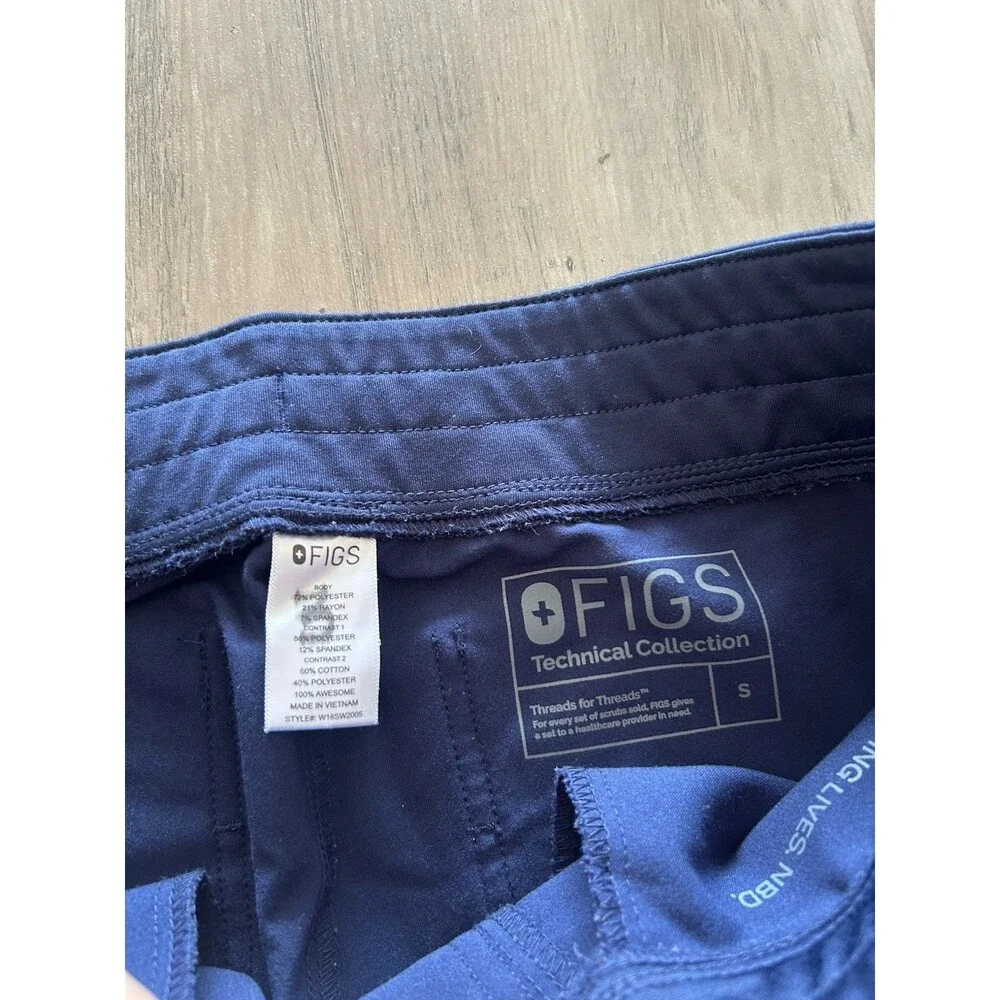FIGS Zamora High Waisted Scrub Pants Jogger Navy Blue Size S